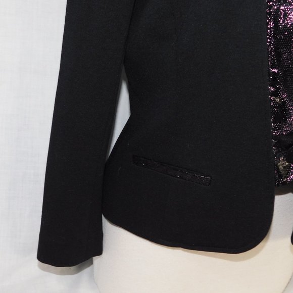 Yoana Baraschi Womens L Black Sparkle Detail Blazer - Picture 10 of 15